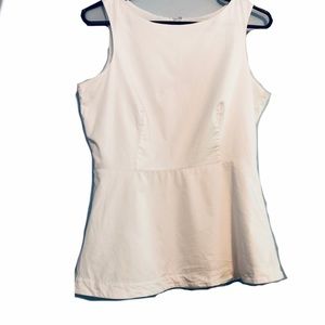 Banana Republic White Sleeveless Peplum Blouse